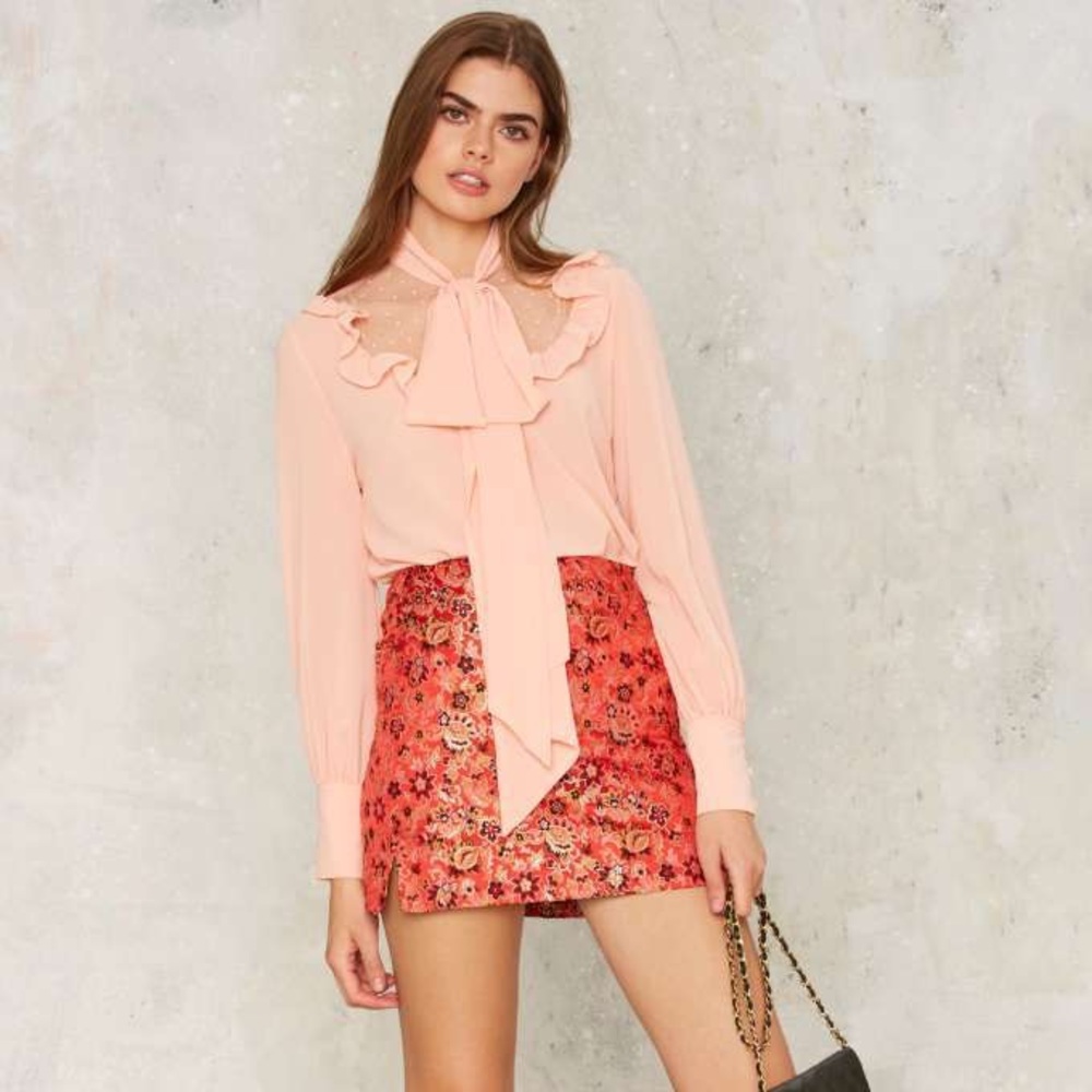 Nasty Gal Jess Pussy Bow Bodysuit